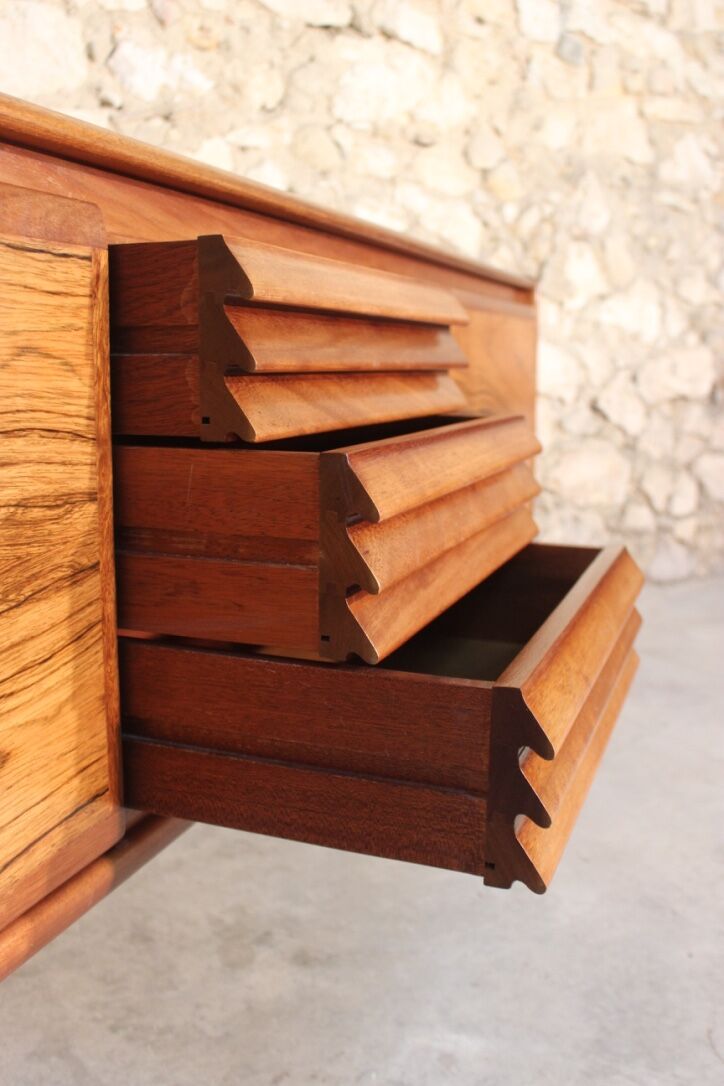 Sideboard vintage in teak and Rosewood, Scandinavian style by White & Newton