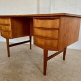 Vintage retro danish mid century teak desk 1960s