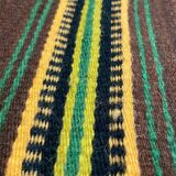 Romanian vintage carpet with stripes, made by hand in wool