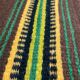 Romanian vintage carpet with stripes, made by hand in wool