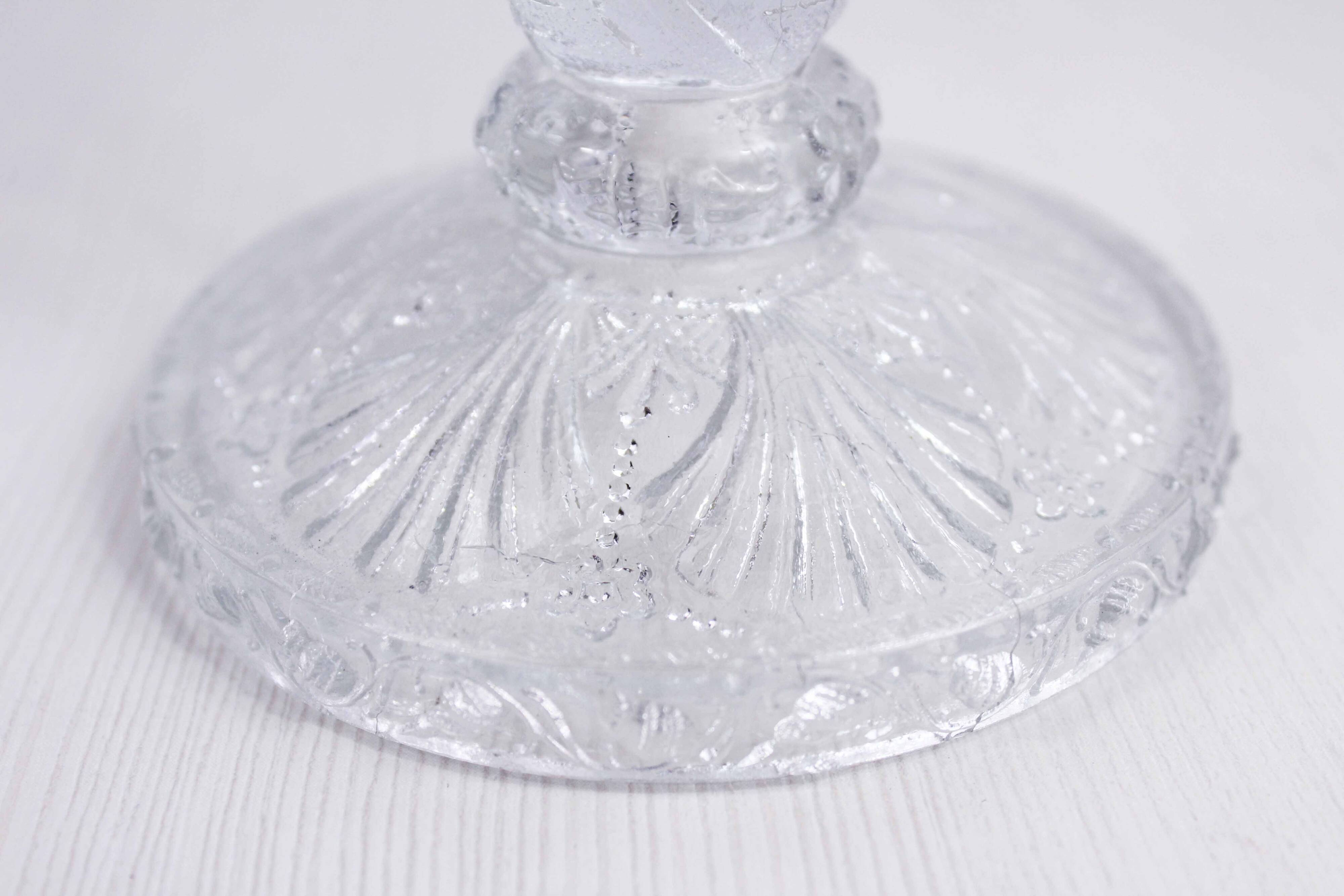 Pair of glass candlesticks