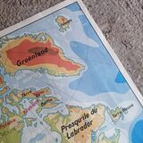 Vintage North America / Asia school physical map.