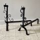 Pair of vintage steel brutalist andirons