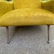Fauteuil italien jaune moutarde style Mid-Century