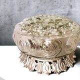 Glass flush mount ceiling lamp with crown