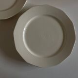 Set of 6 modernist ivory ironstone plates