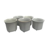Lot of 5 caches pots in white earthenware