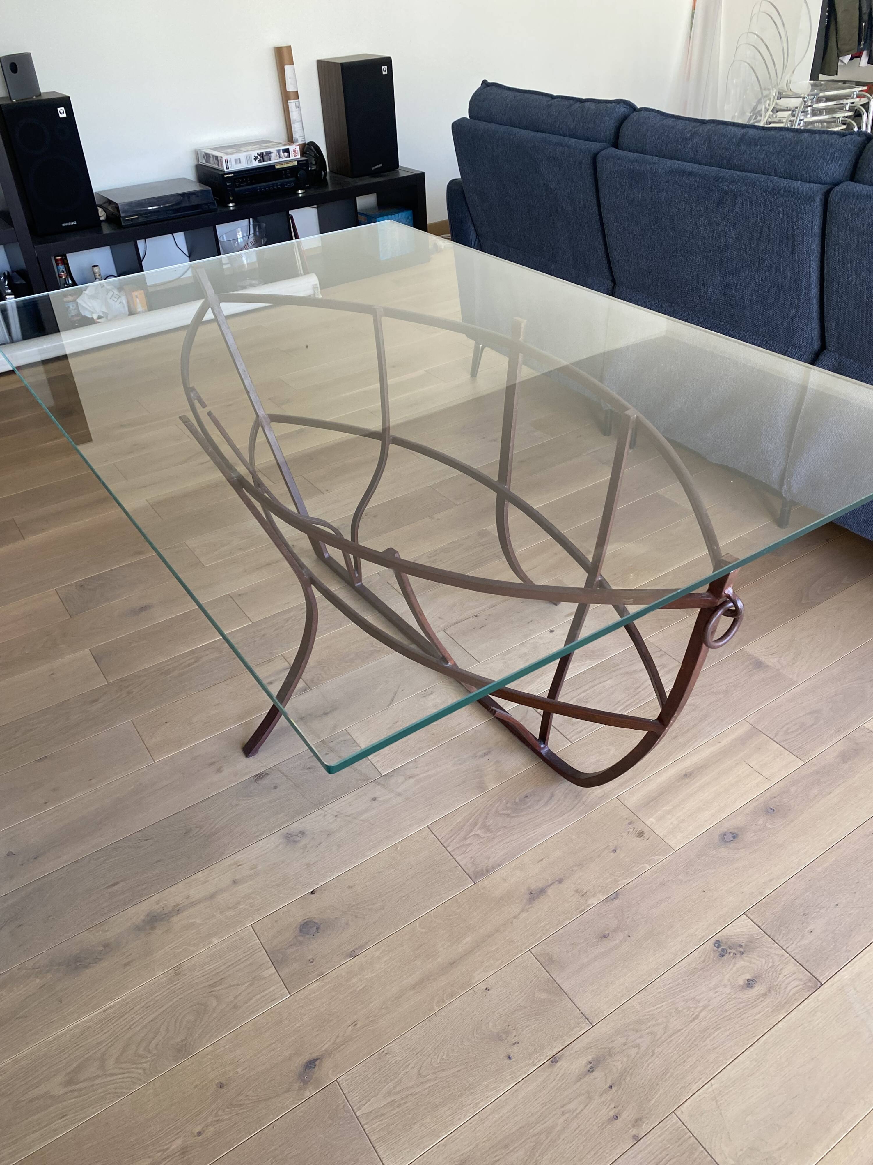 Table sculpture "boat shell" – artistic ironwork, unique piece