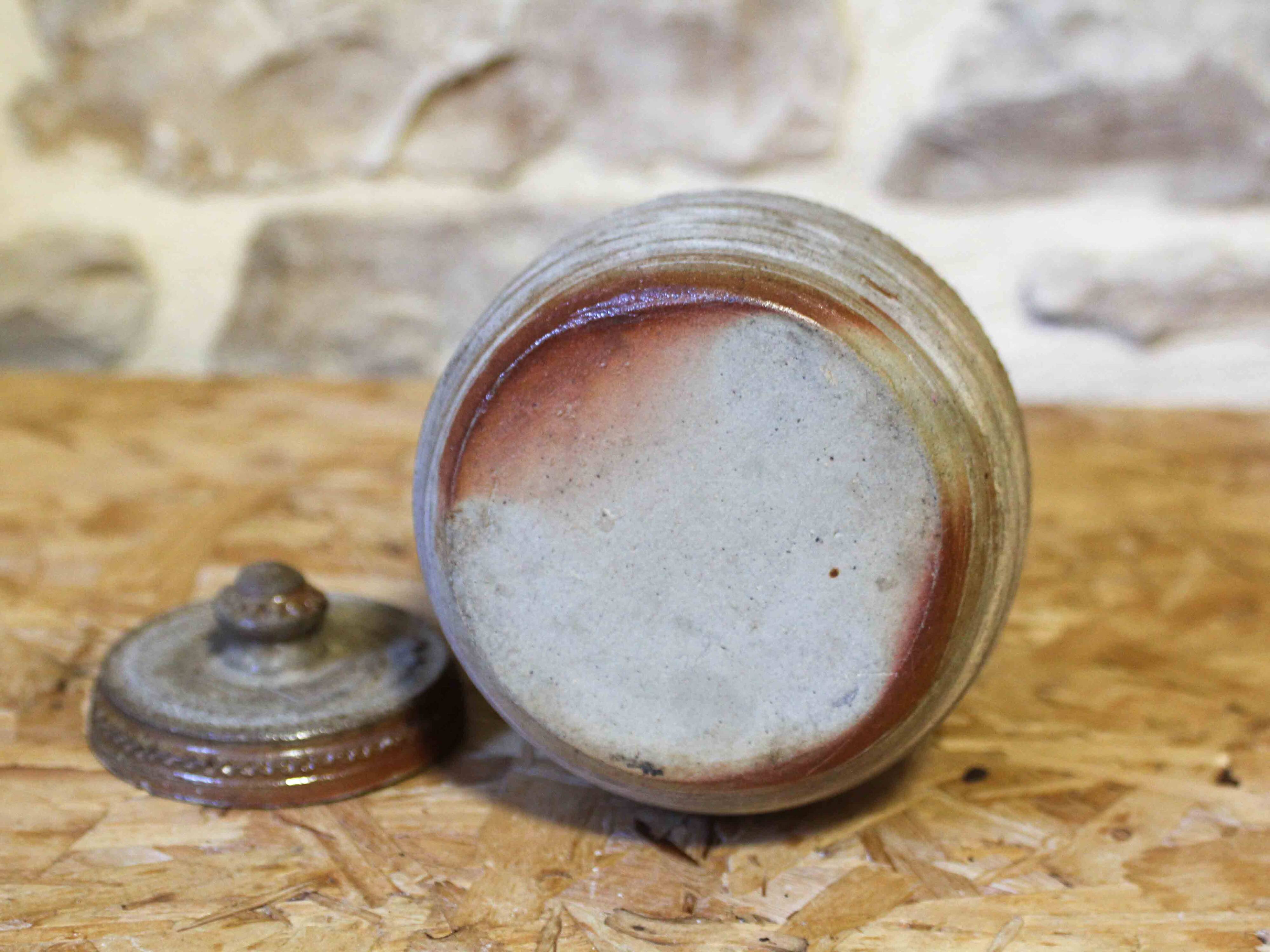 Traditional covered pot in stoneware