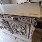 Ancien buffet de chasse patine d'origine beige / meuble de chasse