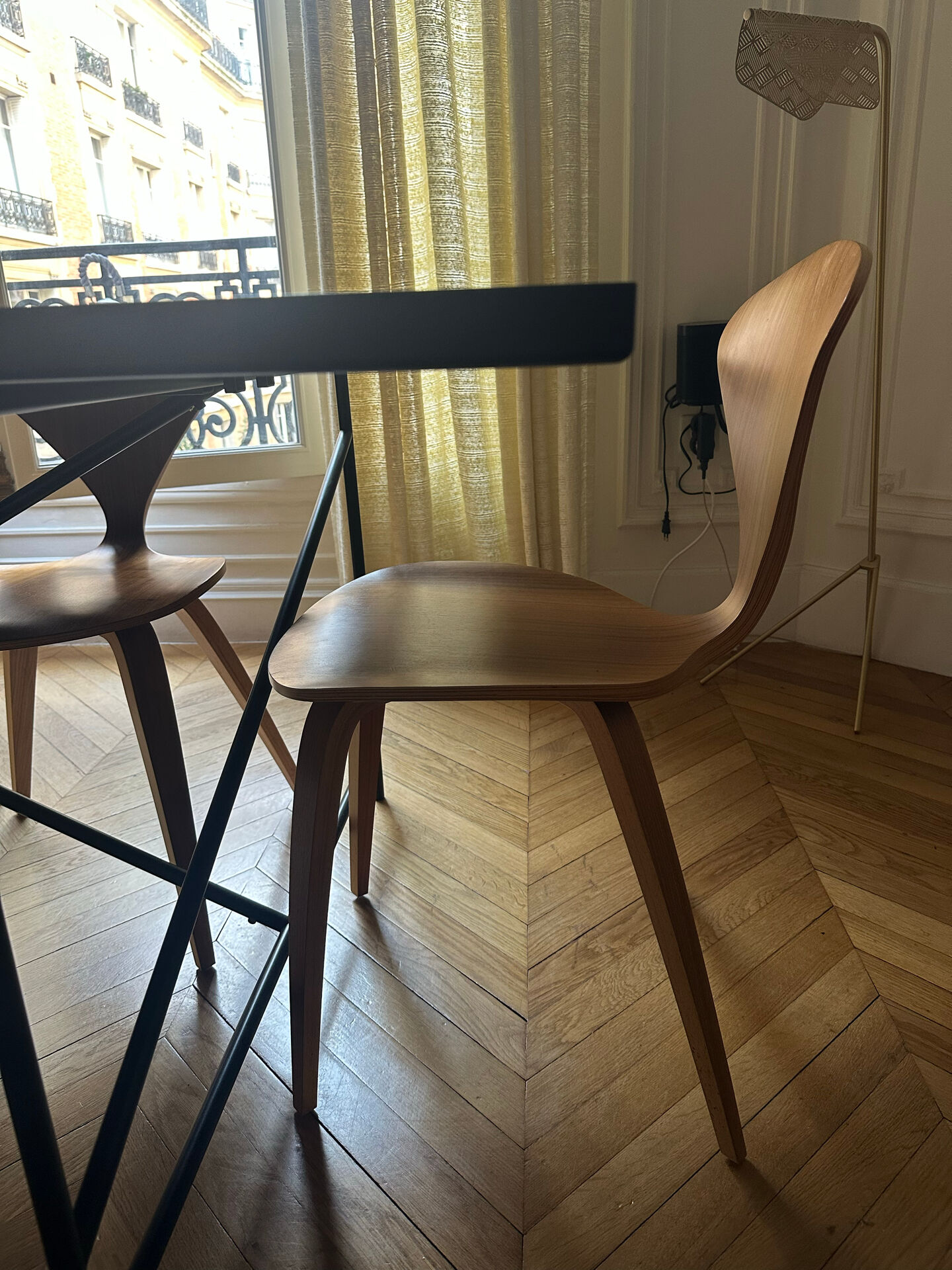 Non-extensible marble green dining table + 6 chairs