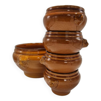 Soup tureen and 4 bowls