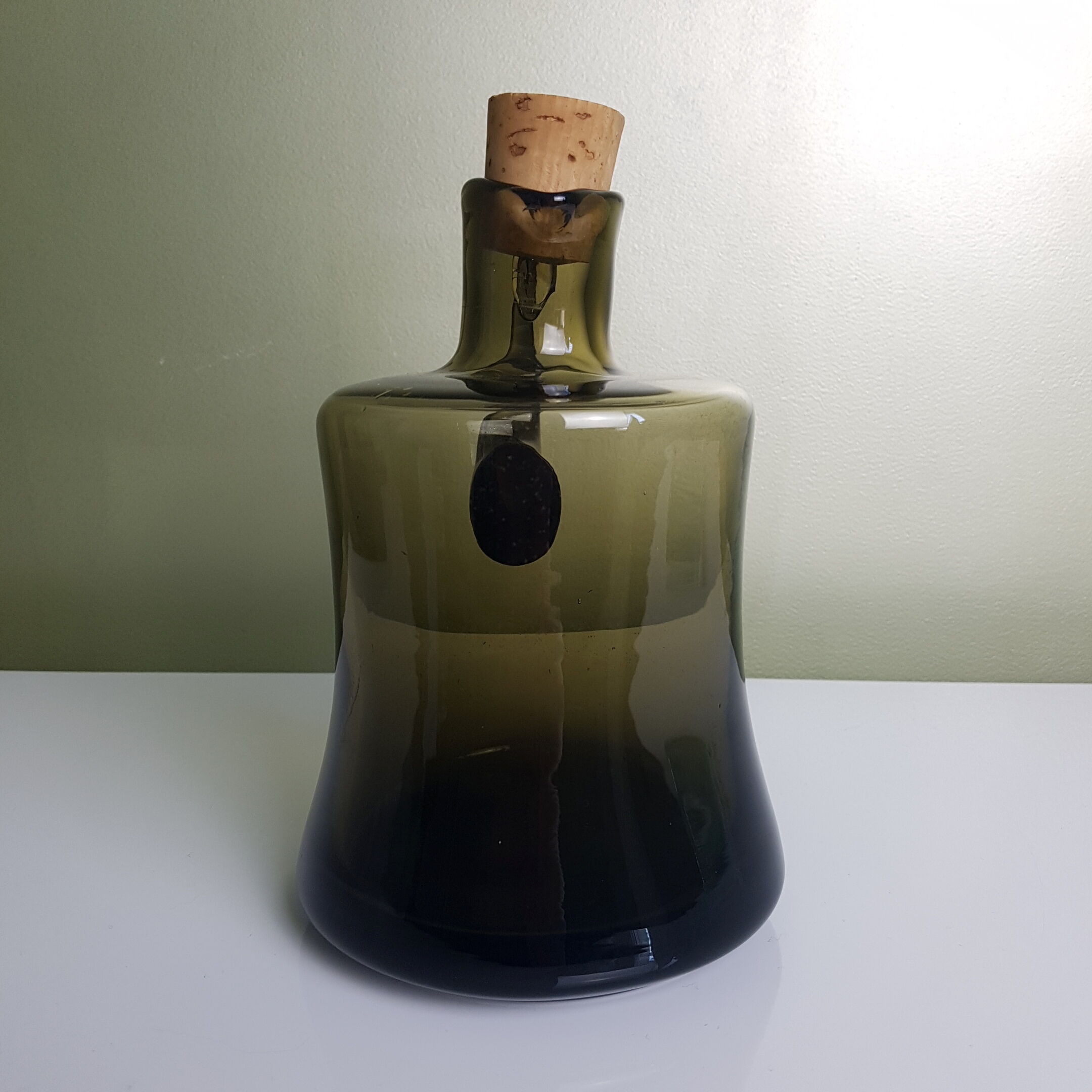 Thick handmade blown glass pitcher