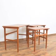 Tables gigognes en teck danois des années 50, ensemble de 3