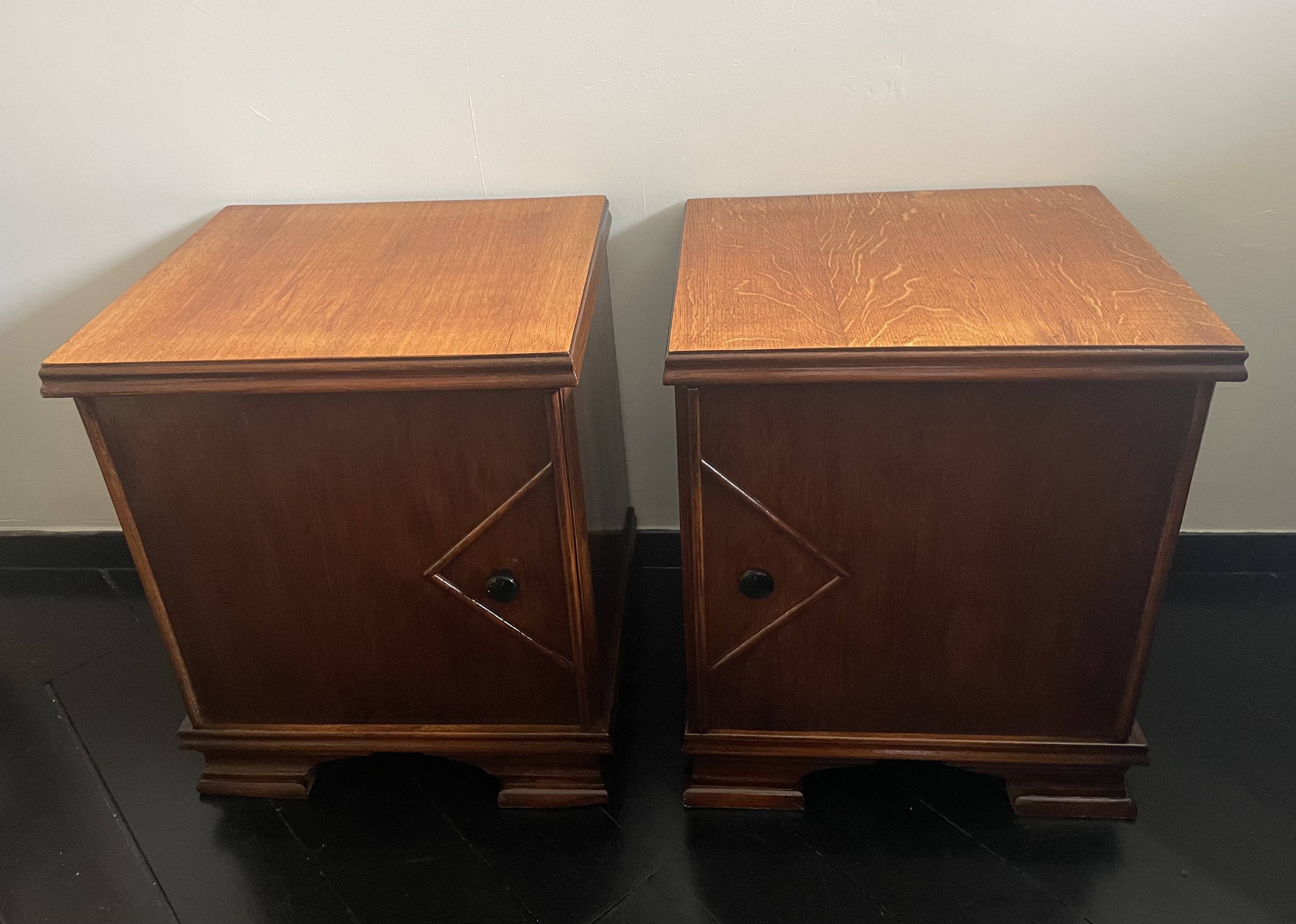 A pair of Art Deco bedside tables