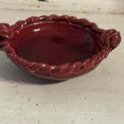 Small red ceramic catchall signed Bily – 1950s
