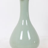 Pair of celadon and bronze porcelain lamps, circa 1880