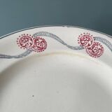 Series of 12 flat plates 1900 Terre de Fer in Longwy earthenware