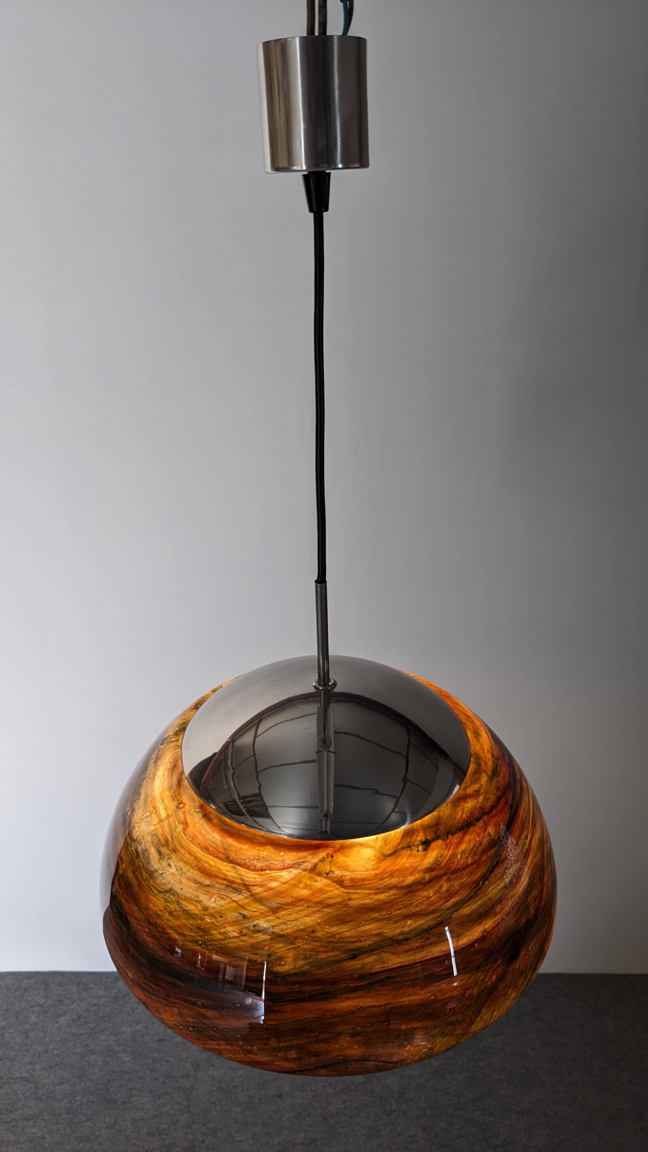 XL Murano glass pendant light by Doria Leuchten, Germany circa 1970