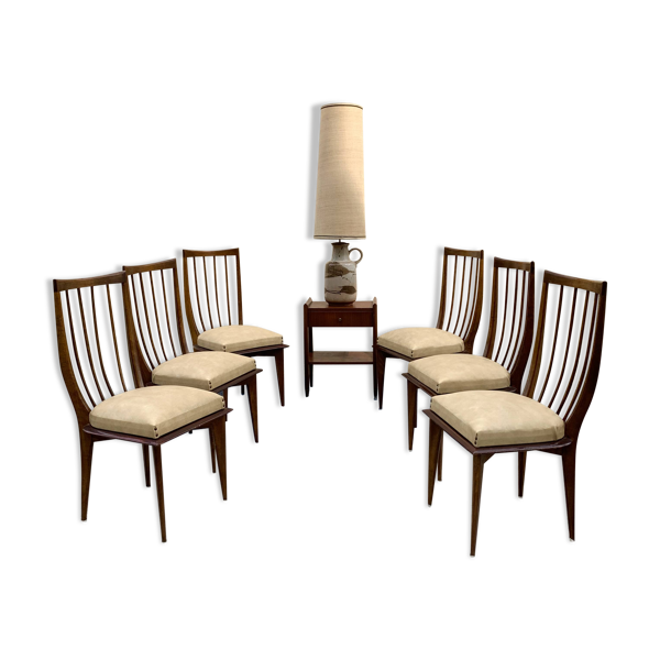 Set de 6 chaises inspiration scandinave 1960