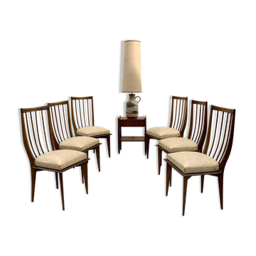 Set of 6 Scandinavian-inspired chairs from the 1960s