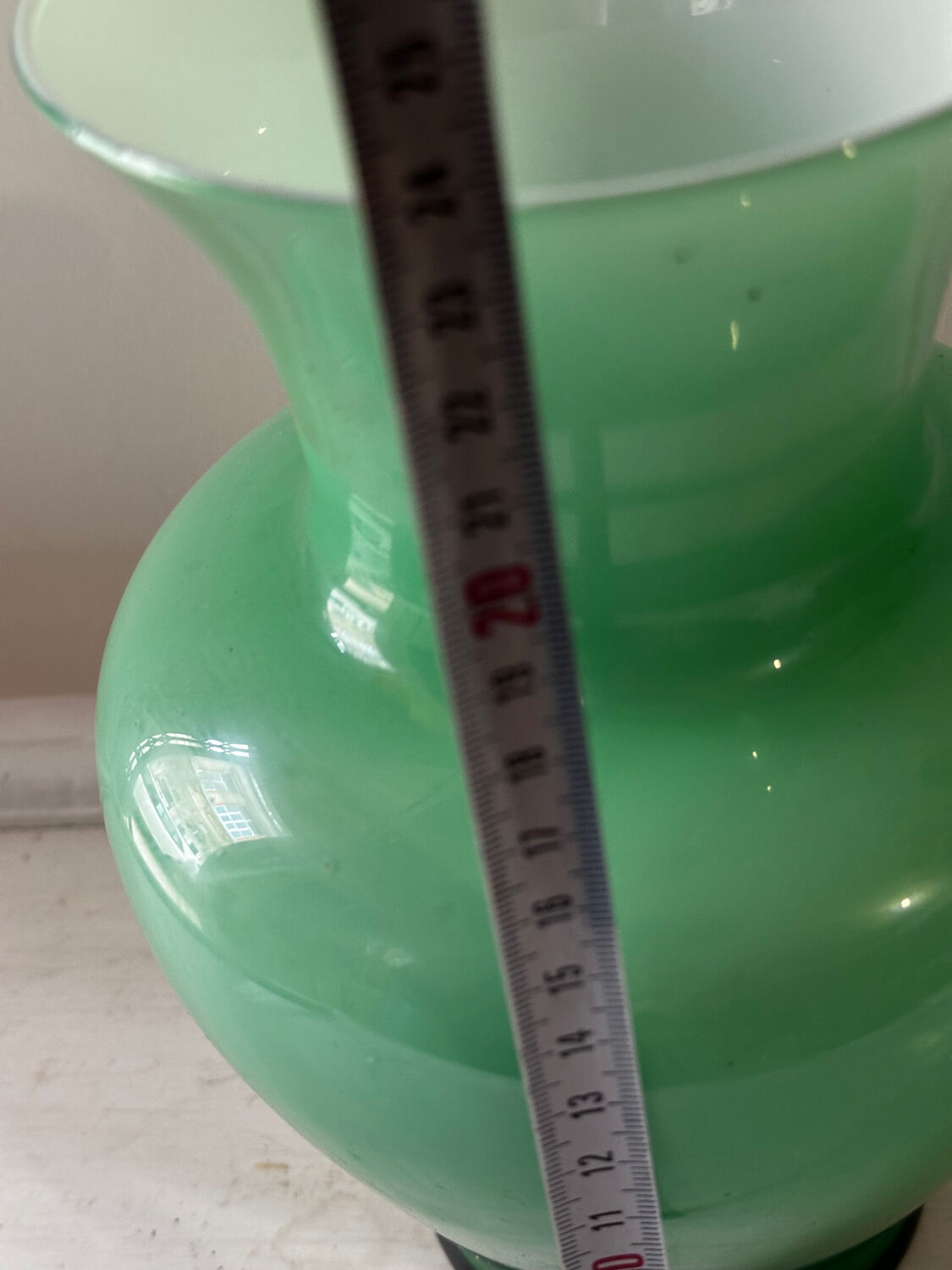 Vintage green opaline vase
