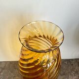 Amber blown glass vase