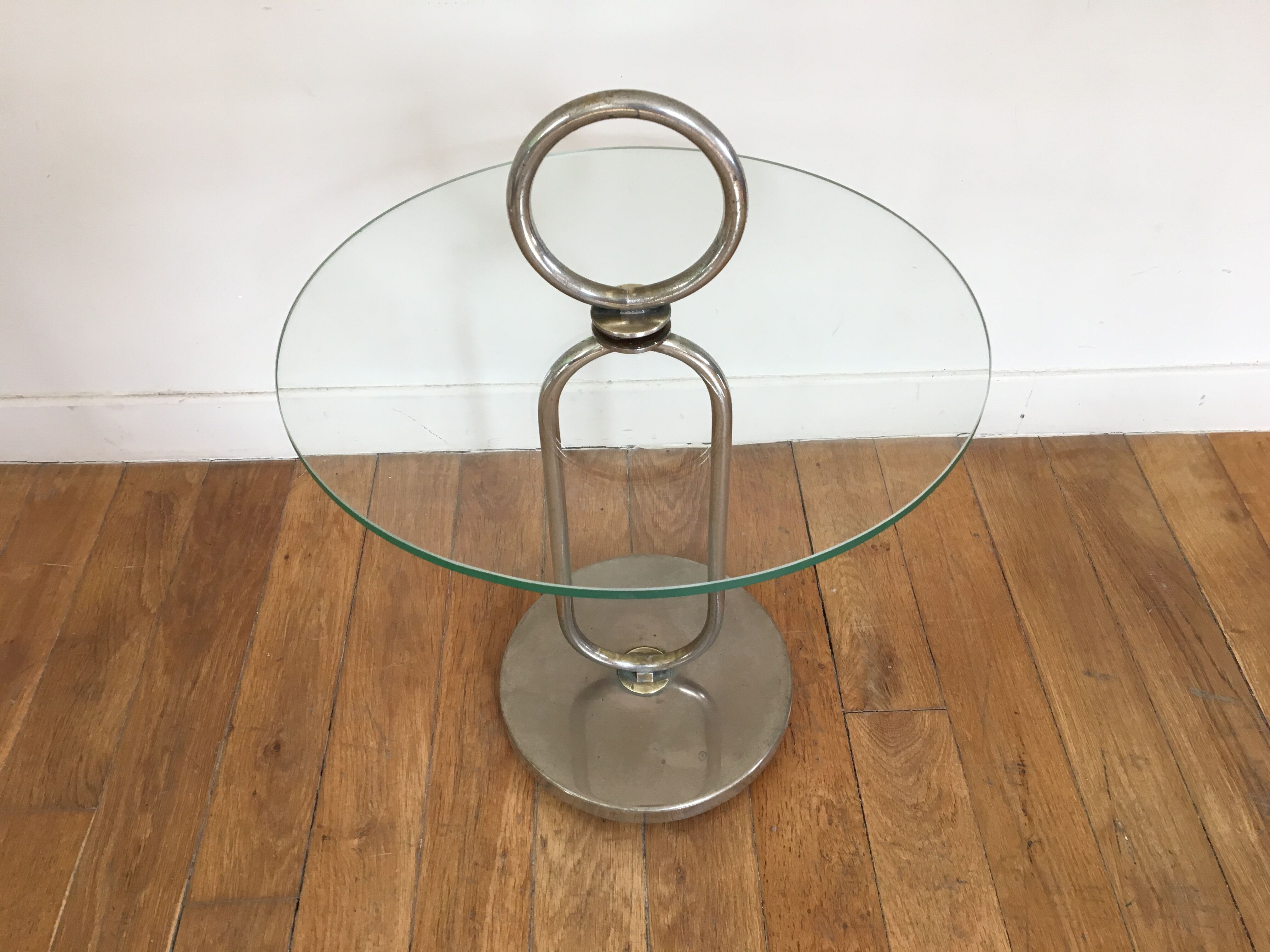 End table modernist handle