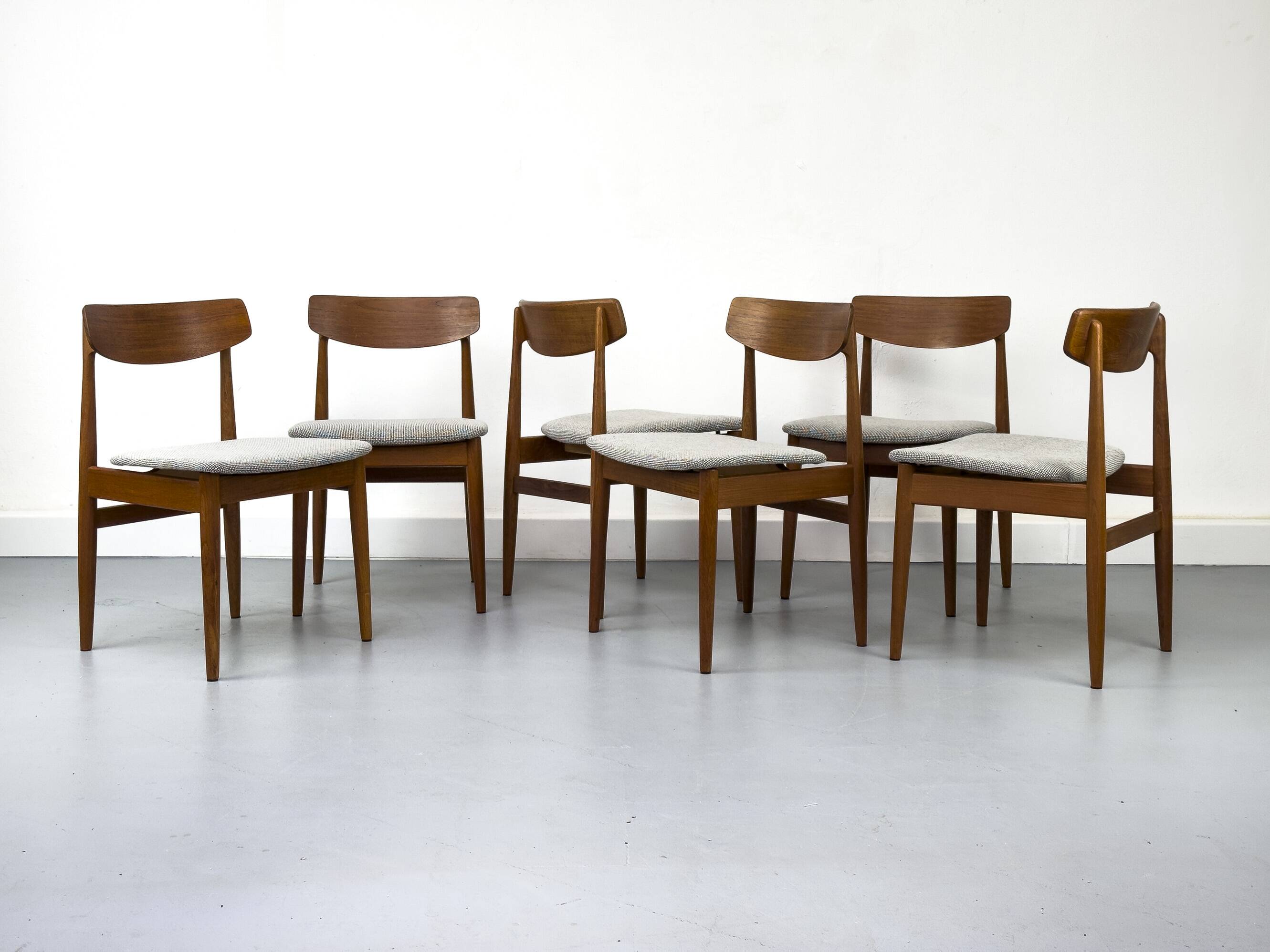 Teak and wool dining chairs by Casala, 1960s, set of 6