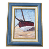 Marine Painting, Boat on the Beach cecile mesmin