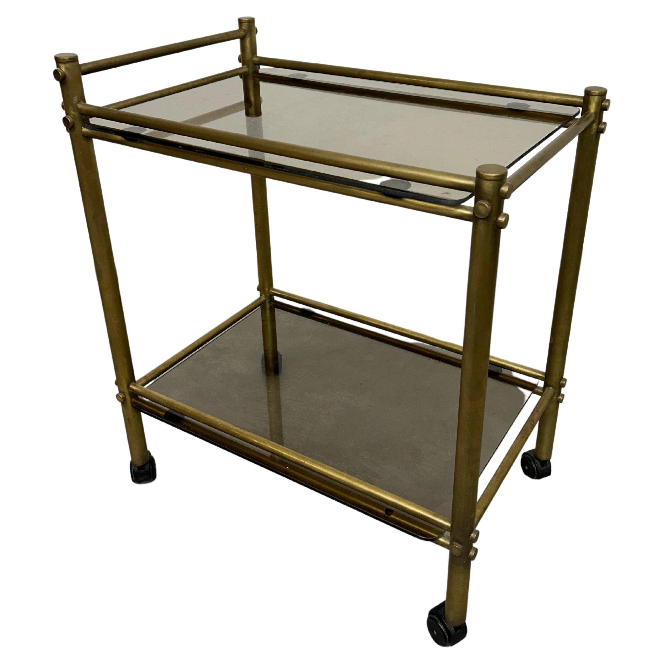 Vintage brass serving trolley
