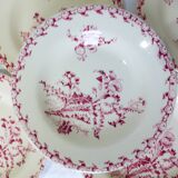 5 hollow plates in Gien iron earth model Thistles