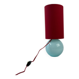 Ancienne lampe vintage en opaline bleu