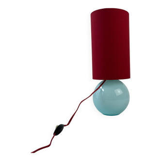 Old vintage blue opaline lamp