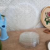 Flat set and 6 shell-shaped glass ramekins