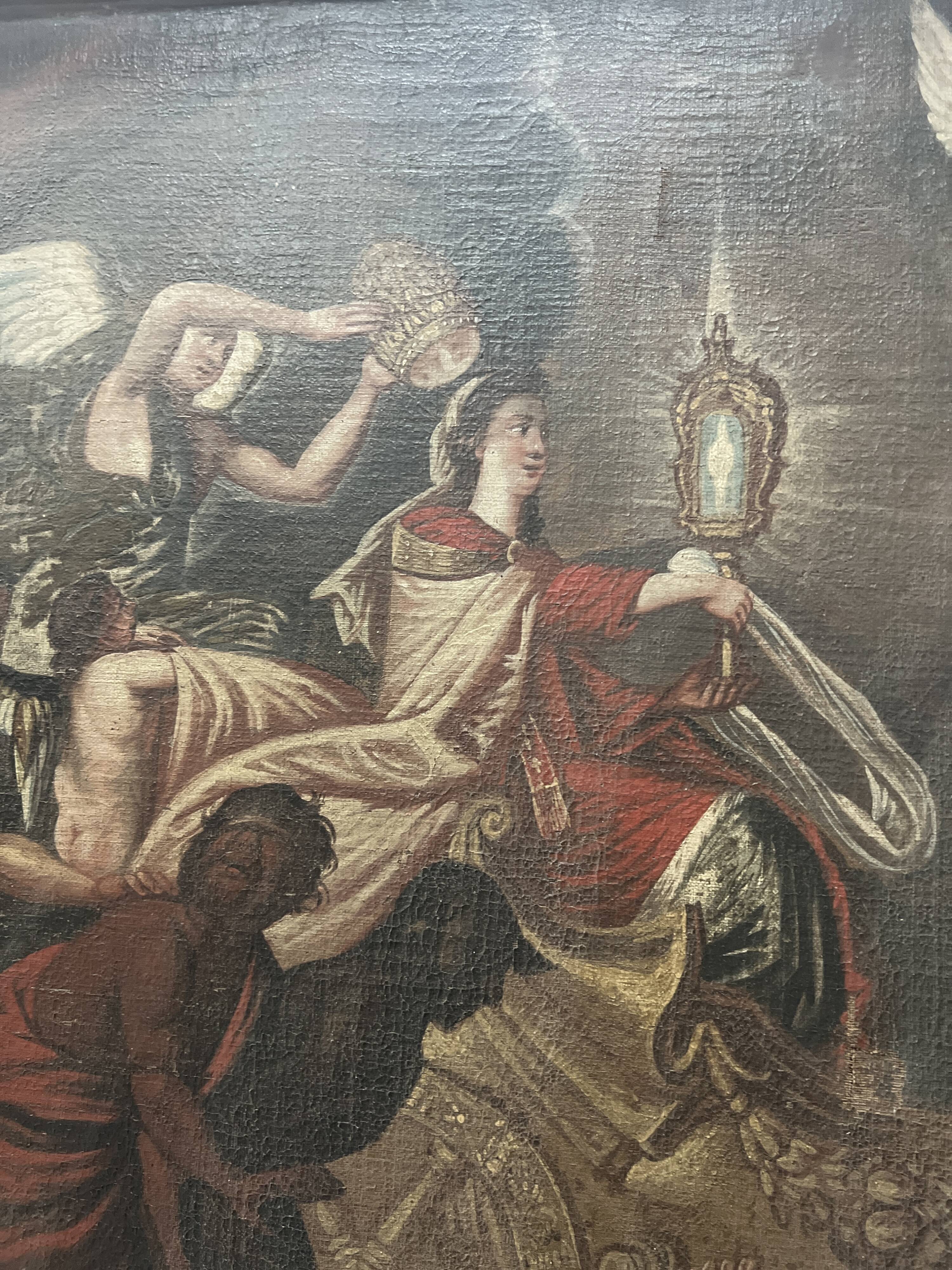 Oil on canvas with a gilded wooden frame, 18th century.