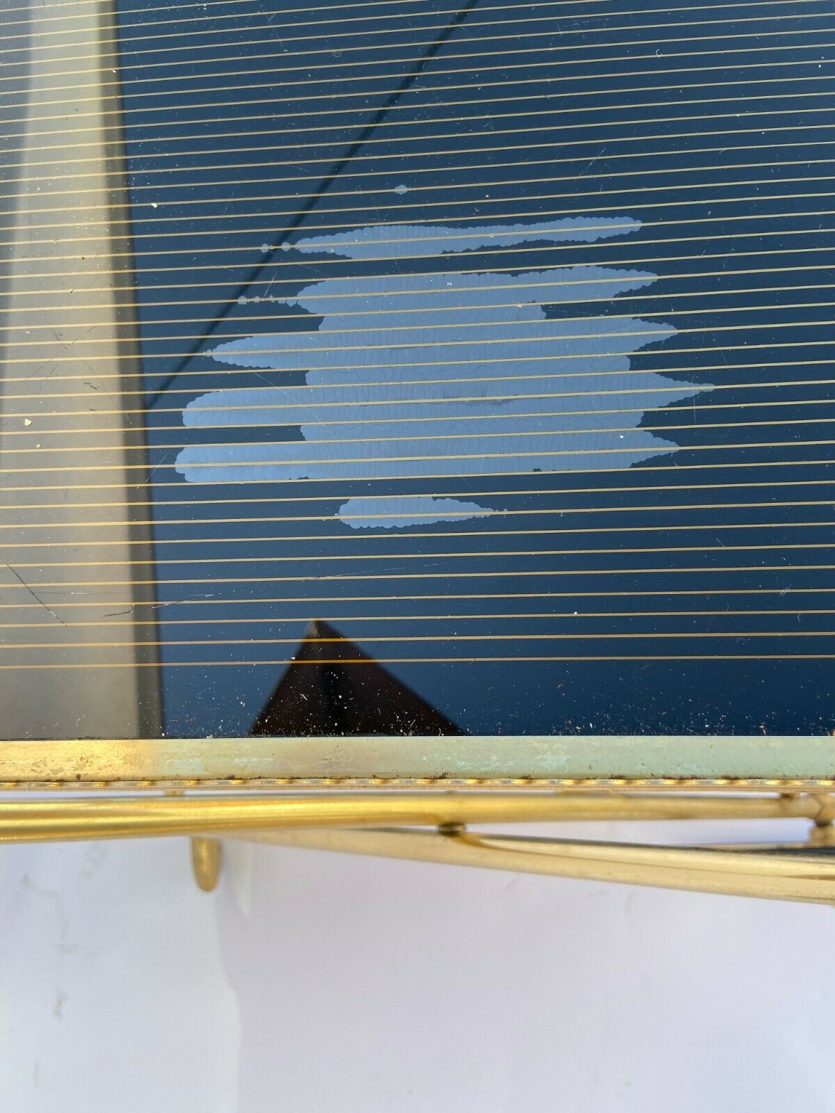 Vintage 1960's bar rolling table smoked glass gilded metal
