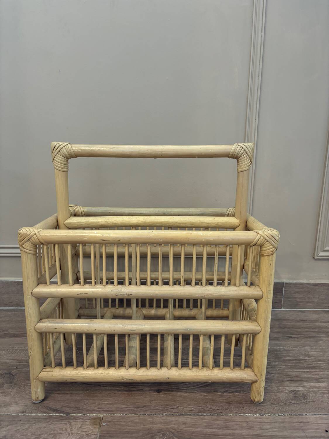 Rattan magazine/bottle holder