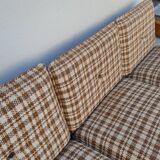 Vintage 3-seater pine sofa, Brutalist style, 1980s