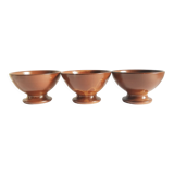 Set of 3 vintage ceramic arts brown piedouche bowls