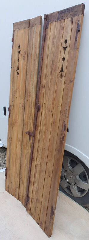 Old waxed wood shutters