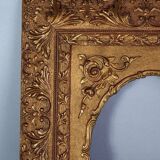 Old frame view rectangle or oval wood gilded stucco 58x48 cm SB108