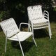 4 vintage white garden chairs in rilsan and plastic