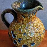 Vintage ceramic pitcher Fat Lava foams glaciers LE CYCLOPE, Annecy