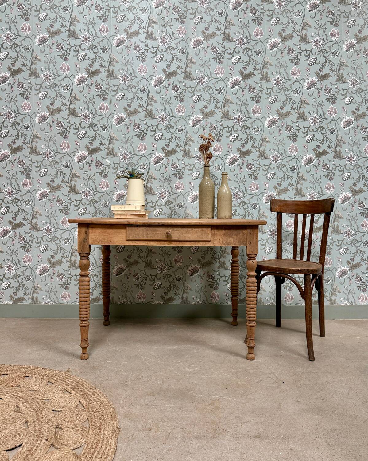 Antique table with turned legs (renovated)