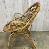 Pair of vintage rattan armchairs