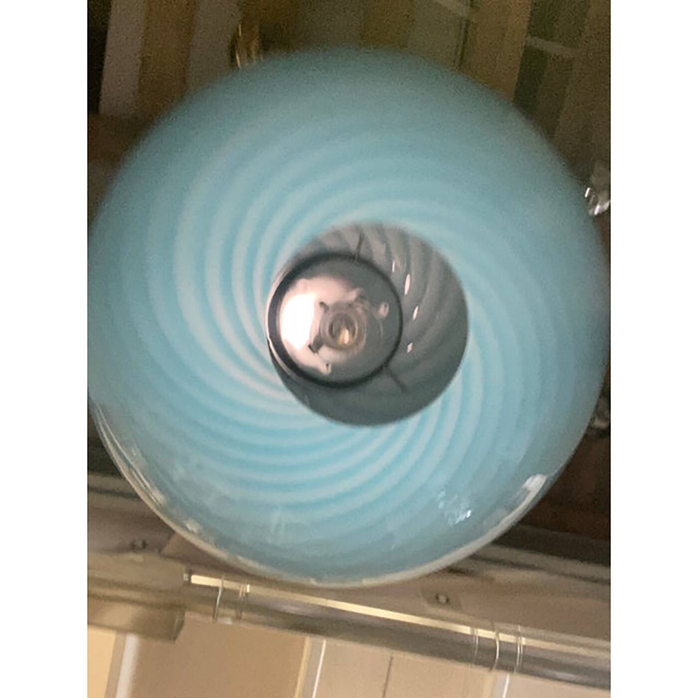 Glass Pendant Swirling Blue and White