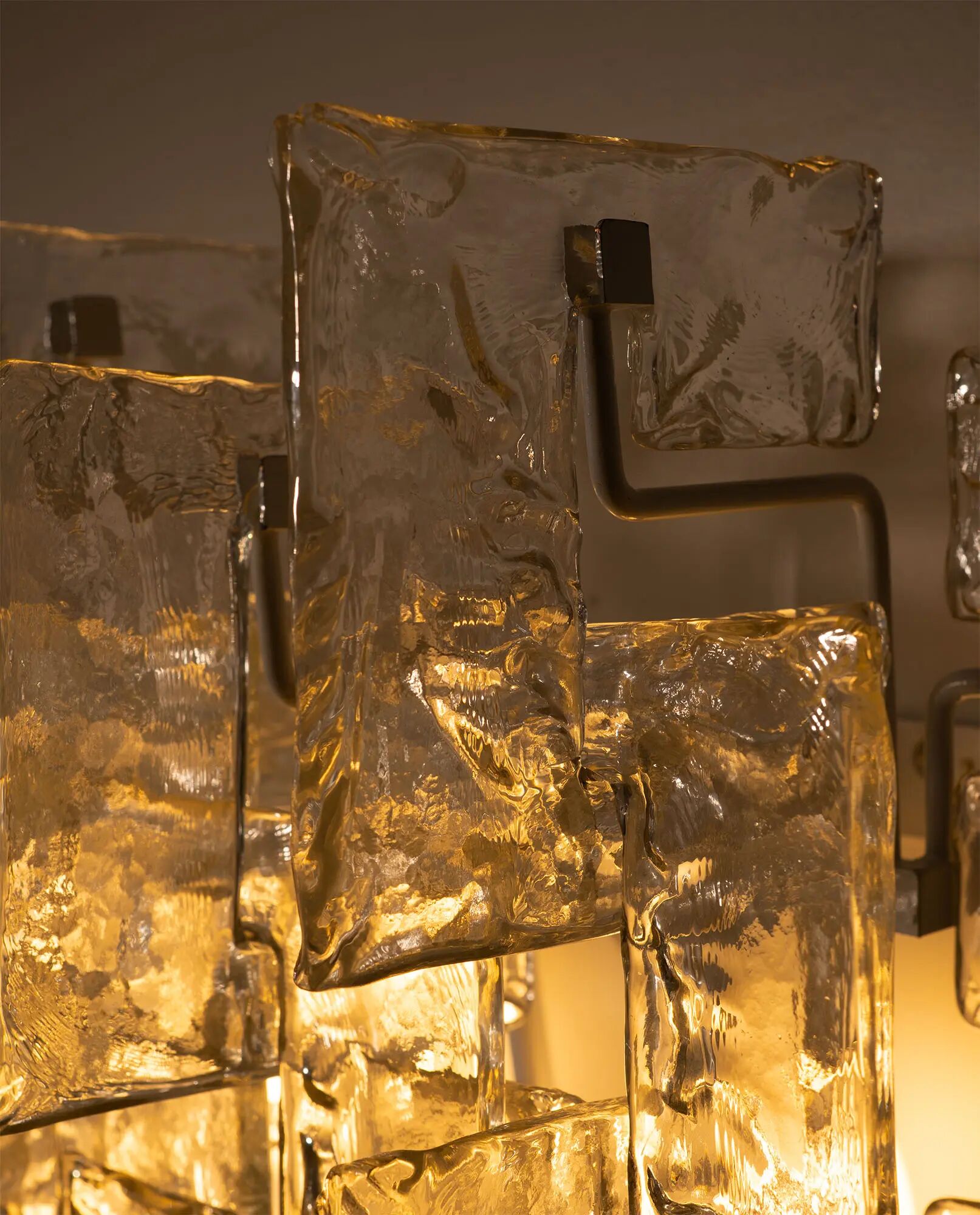 Carlo Nason, sculptural lace glass wall lamp, 1970s