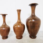 Vintage wooden vases by Maurice Bonami, set of 3, 1970s