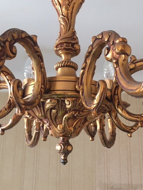 Old brass chandelier 8 branches